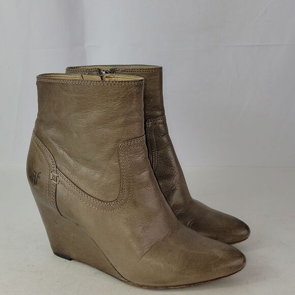 Frye Regina Leather Seam Wedge Women's Booties - Picture 1 of 16